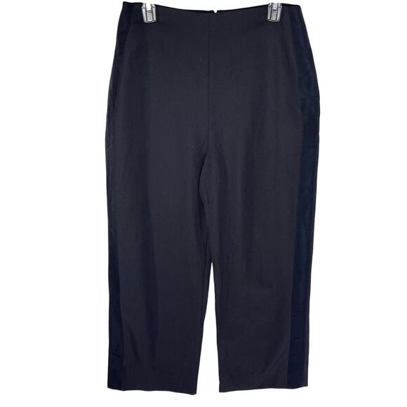 PHILLIP LIM Women’s Black Wide Leg Cropped Tux Stripe Trouser Pant 8 - Picture 1 of 4